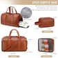 3PCS Faux Leather Weekender Bag for Women Men Travel Bag Overnight Bags (3 Count)