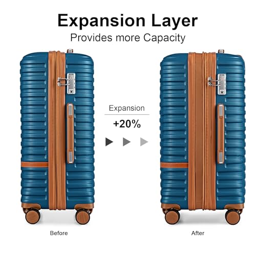 Carry On Luggage 20 Inch Expandable Suitcase with Spinner Wheel (3 Count)