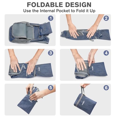 10 15L Small Rucksack Foldable Backpack Lightweight Packable Daypack Travel Outdoor Hiking Shoulder Bag