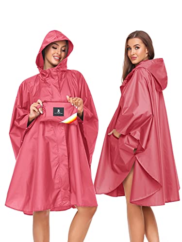 Unisex Rain Poncho Hooded Waterproof Raincoat for Adults Women