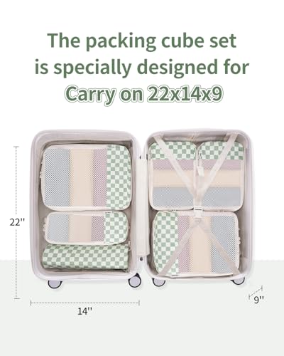 6 Set Compression Packing Cubes for Travel Women Men