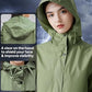 Waterproof Rain Poncho for Women Packable Hooded Raincoat with Pocket