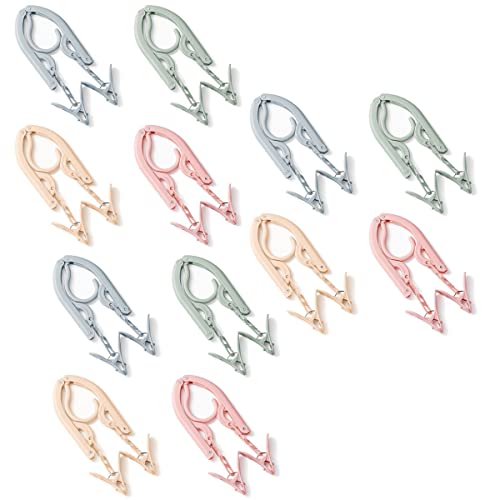 12 Piece Foldable Travel Hangers with Clips