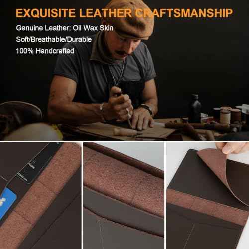 Full Grain Leather Passport Holder Cover for Men and Women Travel
