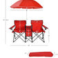 Double Camping Chair with Umbrella
