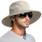 Sun Hats for Men Women Wide Brim Bucket Hat Beige