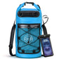 5/10/25/30/40L Waterproof Dry Backpack & Phone Case- Large Floating Dry Bag for Kayaking, Travel, Hiking, Fishing, Camping, Motorcycles & Beach, Heavy-Duty Roll Top Men/Women (Blue)