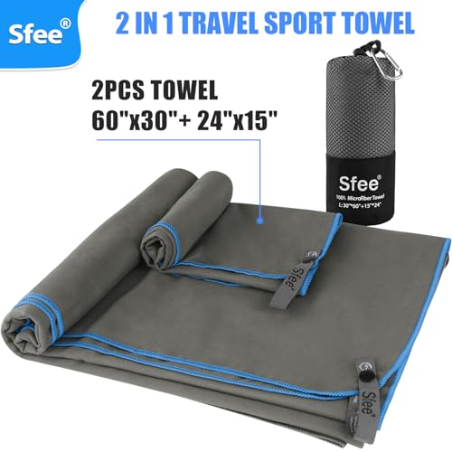 2 Pack Microfiber Travel Towel