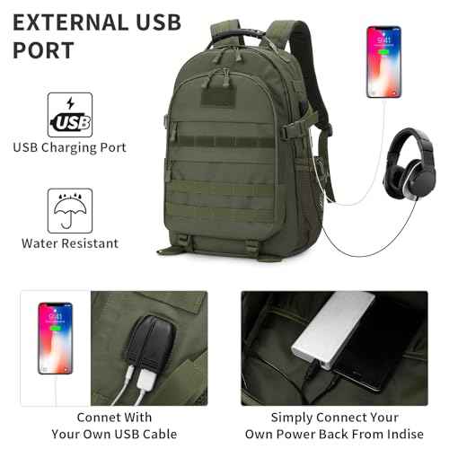 Military Tactical Backpack 40L Large Army 3 Day Pack Molle Bag Backpacks WR Hunting Rucksack