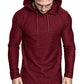 Mens Fashion Athletic Hoodies Sport Sweatshirt Solid Color Fleece Pullover Red Large