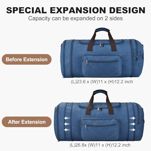 60L Canvas Duffle Bag for Men