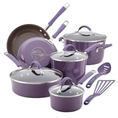 Cucina Nonstick Cookware Purple Pots and Pans Set