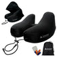 Inflatable Travel Pillow for Airplanes with Comfort Hood