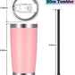 20oz Tumbler with Lid and Straw Stainless Steel Tumbler Cup Vacuum Insulated Double Wall Travel Coffee Mug Powder Coated Coffee Cup