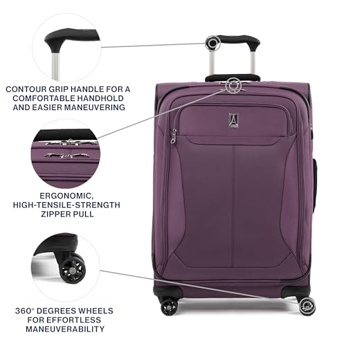 Tourlite Softside 25" Expandable Luggage with 4 Spinner Wheels