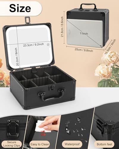 Travel Makeup Case with LED Mirror