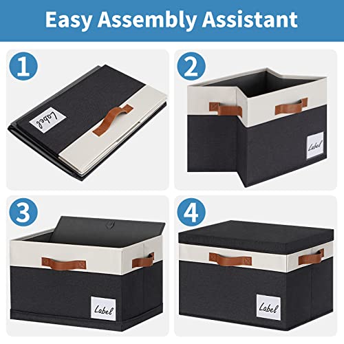 Fabric Storage Bins with Lids 6 Pack