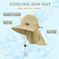 Cooling Sun Hat for Men Women UPF50+ Wide Brim Fishing Hat with Neck Flap Adjustable Foldable Bucket Hat for Hiking Khaki