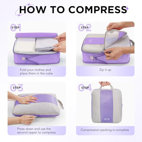 10 Set Compression Packing Cubes for Travel Essentials (10 Count)