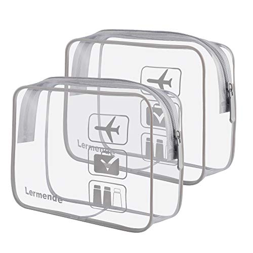 Clear Toiletry Bag TSA Approved Quart Size Travel Carry On (2 Count)