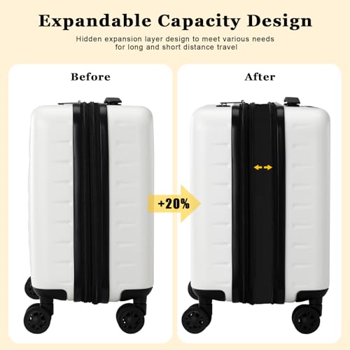 Expandable 16 Inch Carry On Luggage Airline Approved Small Suitcase