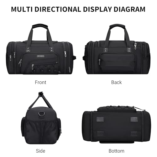 Mens Duffle Bag Expandable 50L Travel Gym with Shoe Compartment