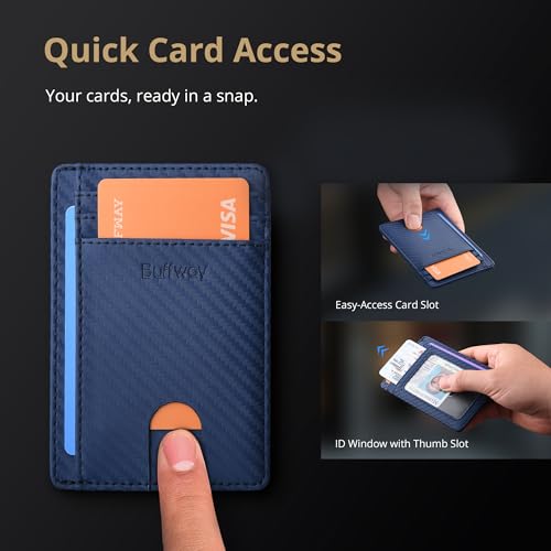 Slim Minimalist Front Pocket RFID Blocking Leather Wallets for Men and Women