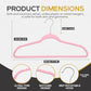 Premium Velvet Hangers 50 Pack Ultra Thin Non Slip Adult Felt Space Saving Suit Hanger for Closet Heavy Duty Coat Pants Jackets Dress Hangers 360° Swivel Hook Hold Upto 10 lbs Pink (50 Count)