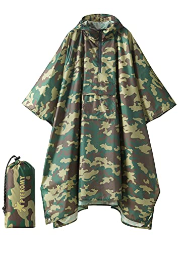Hooded Rain Poncho for Adults