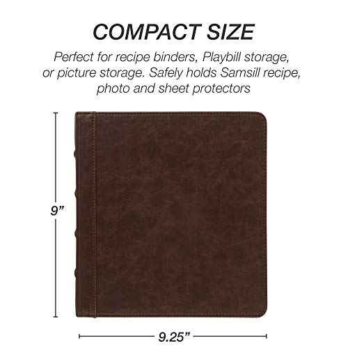 Vintage Faux Leather Mini 3 Ring Binder 2 Inch Round Ring