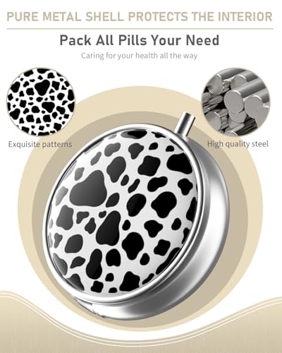 Pill Box 3 Compartment Portable Travel Medicine Box with Mirror