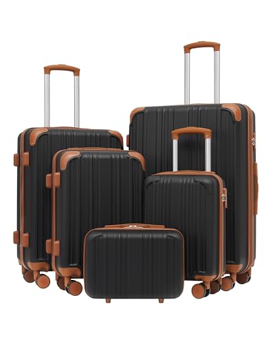 Luggage Set Lightweight and Durable Hardshell (5 Count)
