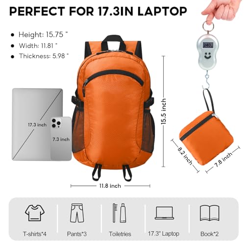 Small Hiking Backpack 15L Travel Lightweight Hiking Packable Daypack Water