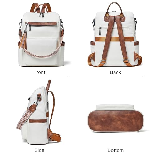 Vegan Leather Laptop Backpack for Women 15.6 inch Work Backpack Fashion Travel Backpack Purse for Travel College Work