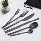 6 Pieces Stainless Steel Flatware Set Portable Reusable Cutlery Set Travel Utensils Set Including Chopsticks Knife Fork Spoon Straws Cleaning Brush Dishwasher Safe (6 Count)