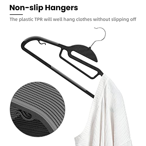 Heavy Duty Plastic Hangers 50 Pack with Non (50 Count)