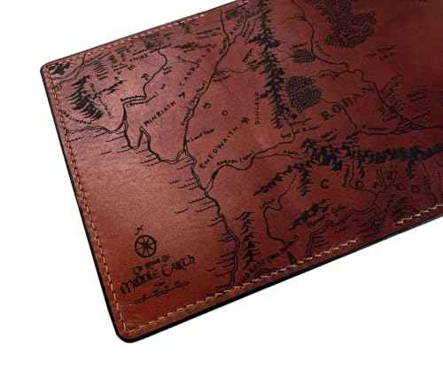 Handmade genuine Leather Wallet Map engrave