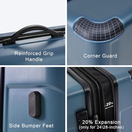 Luggage Set 6 Piece Expandable Lightweight ABS Hardshell Travel Suitcases with Wheels