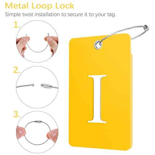 2 Pack Initial Luggage Tags for Suitcases Airplane Travel Essentials (2 Count)