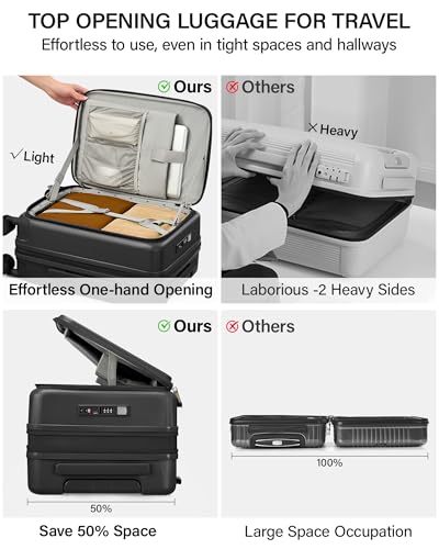 20 Inch Expandable Carry On Luggage 22x14x9 Airline Approved