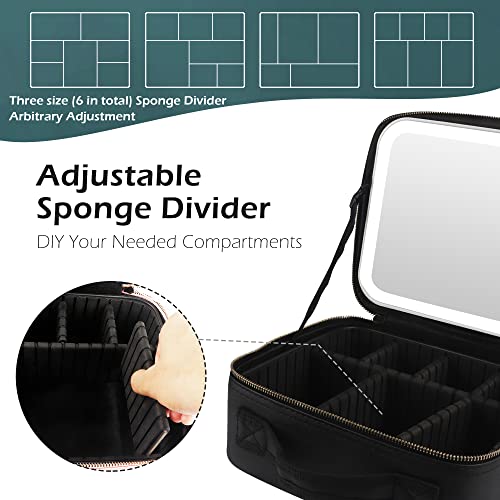 Travel Makeup Bag Cosmetic Bag Makeup Organizer Bag with Lighted Mirror