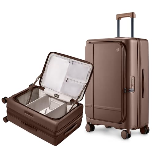 Medium Checked Luggage Flat Top Opening