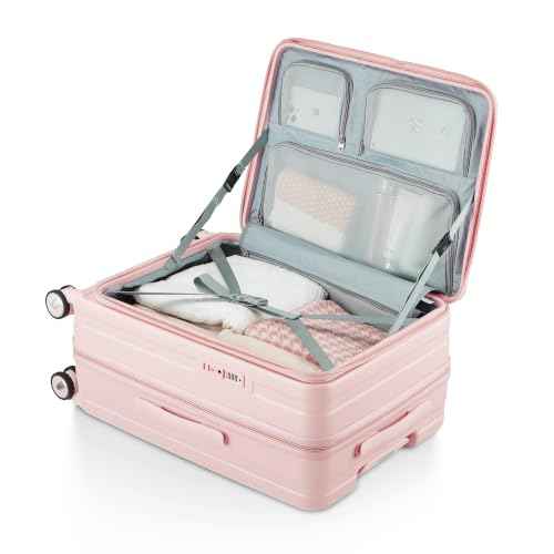 4 Piece Expandable Hardshell Pink Luggage Sets with Spinner Wheels (3 Count)