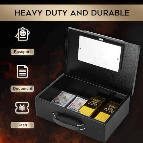 Fire Resistant Document Lock Box Safe Digital Keypad