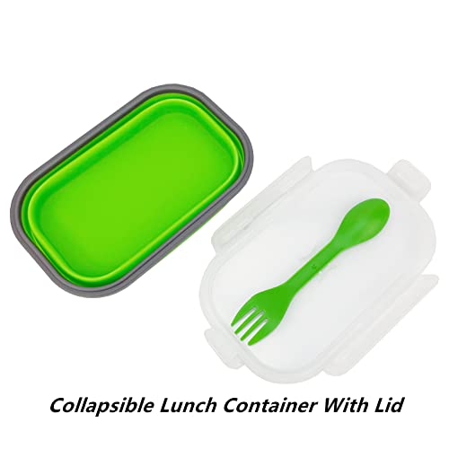Green Food Grade Silicone Lunch Container Bento Box