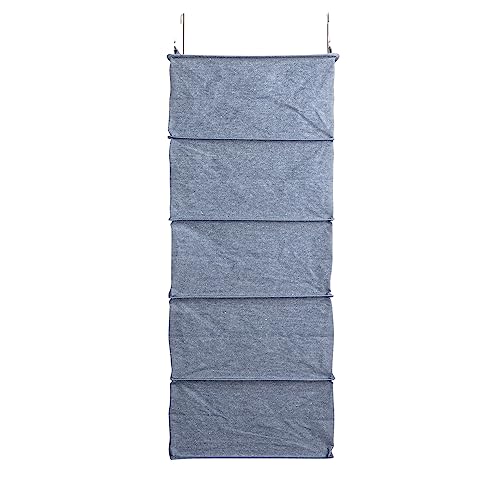 Hanging Cotton Blend and Plastic Closet Shoe Organizer with 10 Storage Compartments