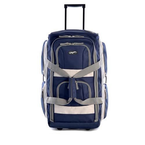 29 inch Jumbo Size 8 Pockets Wheeled Rolling Duffel Bag Water Resistant Luggage Lightweight Travel Suitcase with Retractable Handle