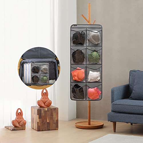 Dual Sided Hanging Closet Organizer for Socks Underwear Bra Kids Storage Organizer for Baby Clothes Toddler Shoes with 26 Pockets
