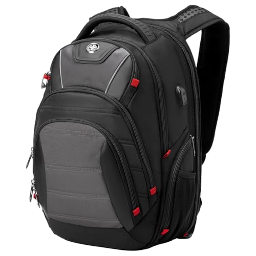 Design Men's Laptop Backpack for College and Business Travel with Integrated USB Charging Port and RFID Protection Fits 15.6" Laptops Bag Black