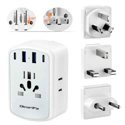Universal Travel Adapter Kit with 3 AC Outlets 4 USB Ports